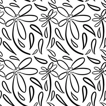 Seamless floral pattern element vector shape doodle plant abstract texture .. Stock Illustration