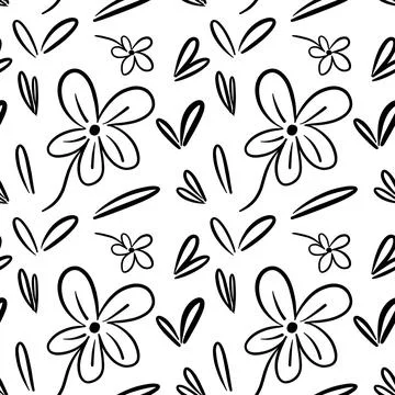 Seamless floral pattern element vector shape doodle plant abstract texture .. Illustrazione stock