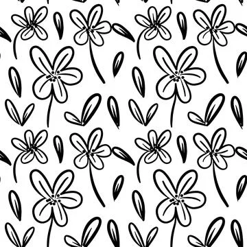 Seamless floral pattern element vector shape doodle plant abstract texture .. 스톡 일러스트