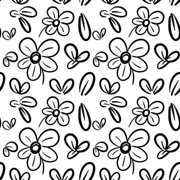 Seamless floral pattern element vector shape doodle plant abstract texture .. 스톡 일러스트