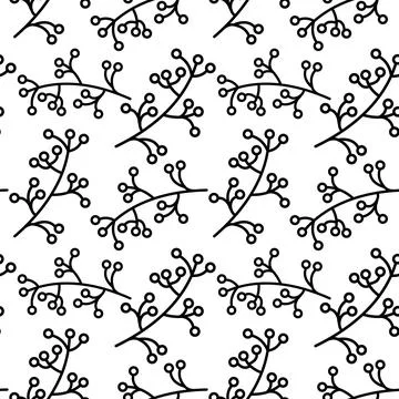 Seamless floral pattern element vector shape doodle plant abstract texture .. Stock Illustration