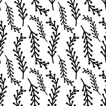 Seamless floral pattern element vector shape doodle plant abstract texture .. 스톡 일러스트
