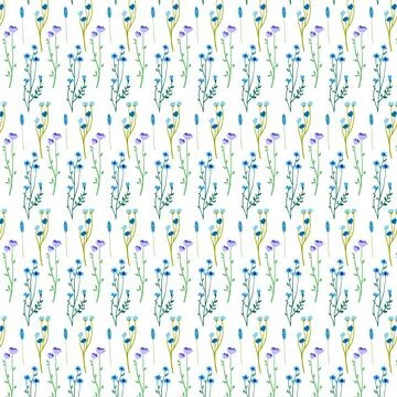 Seamless floral pattern. Endless botanical background. Fresh spring flowers and Stock Illustration
