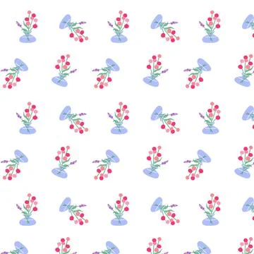 Seamless floral pattern. Endless botanical background. Fresh spring flowers and Stock Illustration