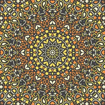 Seamless floral pattern. Ethnic Style Colorful ornamental decoration for diff Stock Illustration
