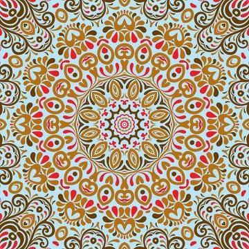 Seamless floral pattern. Ethnic Style Colorful ornamental decoration for diff Stock Illustration