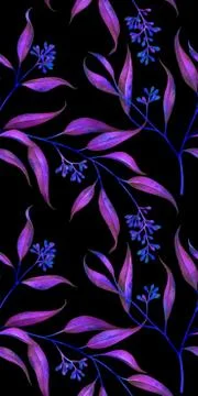 Seamless floral pattern with eucalyptus branches. Watercolor illustration. Stock Illustration