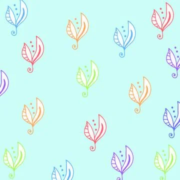 Seamless floral pattern for fabrick or babyroom in rainbow collo Stock Illustration