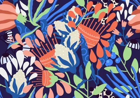 Seamless floral pattern for fabrics and textiles and packaging  Illustrazione stock