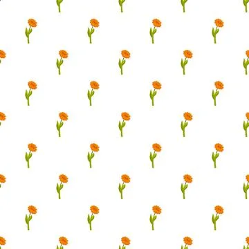 Seamless floral pattern featuring repeating orange flower elements イラスト素材