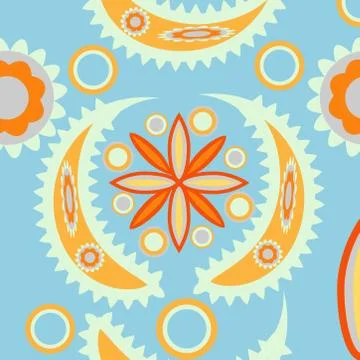 Seamless floral pattern with flowers and leaves plants exotic shapes Stock Illustration