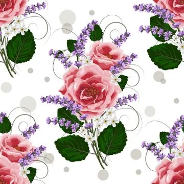 Seamless floral pattern with flowers Illustrazione stock