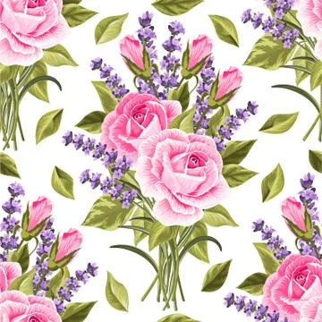 Seamless floral pattern with flowers Stock Illustration