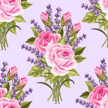 Seamless floral pattern with flowers Stock Illustration
