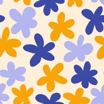 Seamless floral pattern with flowers. Spring endless background. Summer Stock Illustration