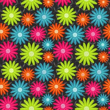 Seamless floral pattern. flowers texture. daisy. Stock Illustration