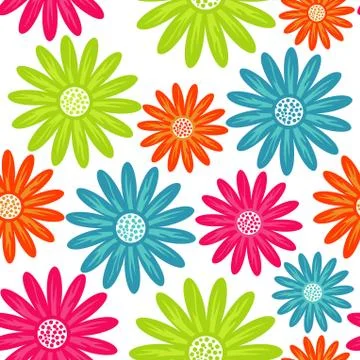 Seamless floral pattern. flowers texture. daisy. Stock Illustration