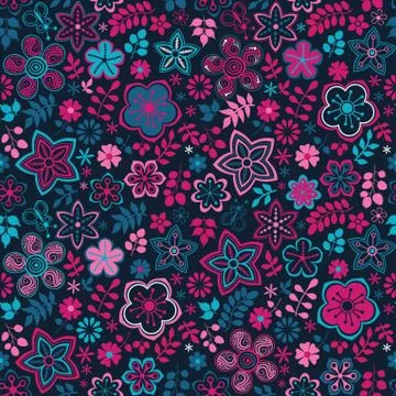 Seamless floral pattern. flowers texture. daisy. Stock Illustration