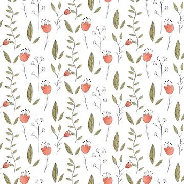 Seamless floral pattern. Flowers texture Stock Illustration