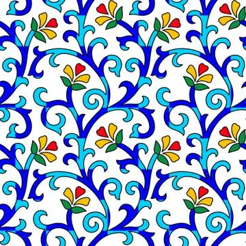 Seamless Floral Pattern Flowers Texture Daisy Stock Illustration