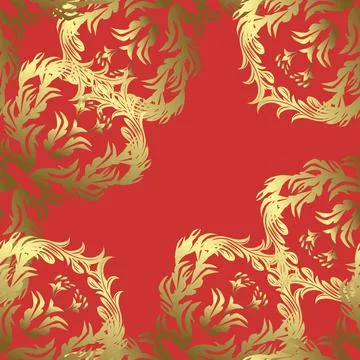 Seamless floral pattern. Graphic modern seamless pattern on orange, yellow and n 库存插图