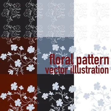 Seamless floral pattern grid vector illustration with white flowers top view Stock Illustration