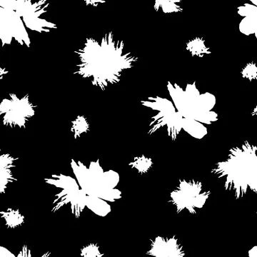 Seamless floral pattern of grunge. Stock Illustration