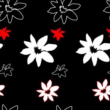 Seamless floral pattern of grunge. Stock Illustration