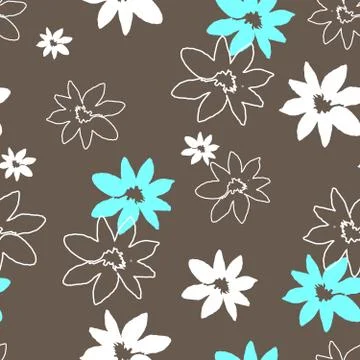 Seamless floral pattern of grunge. Stock Illustration