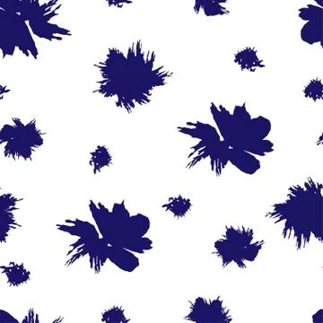Seamless floral pattern of grunge. Stock Illustration