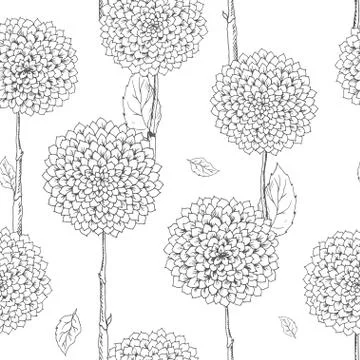 Seamless floral pattern. Hand drawn illustration for fabric, wrapping, prints Illustrazione stock