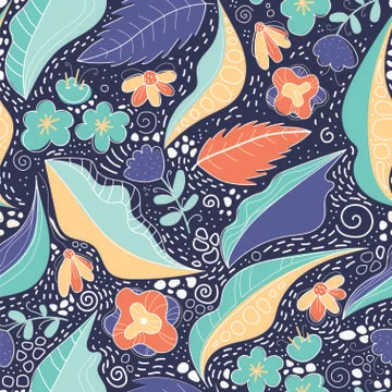 Seamless floral pattern. With hand drawn elements Stock Illustration