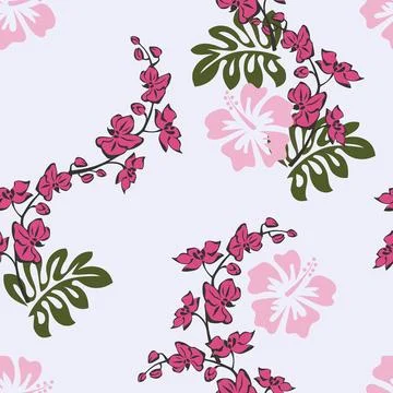 Seamless floral pattern Hand drawn large flower buds Stock Illustration