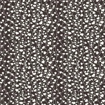 Seamless floral pattern of hearts Stock Illustration
