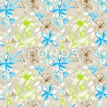 Seamless floral pattern Stock Illustration