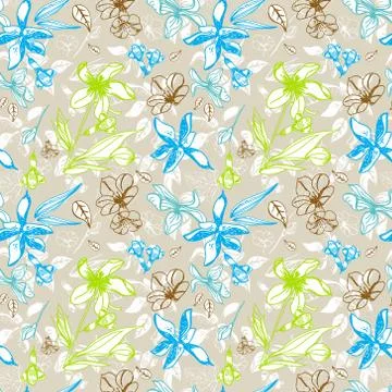 Seamless floral pattern Stock Illustration