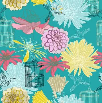 Seamless floral pattern Stock Illustration