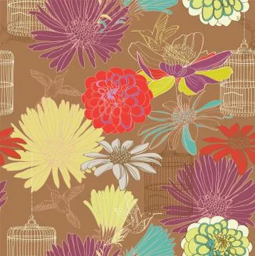 Seamless floral pattern Stock Illustration