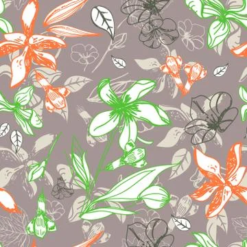 Seamless floral pattern Stock Illustration
