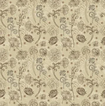 Seamless floral pattern Stock Illustration