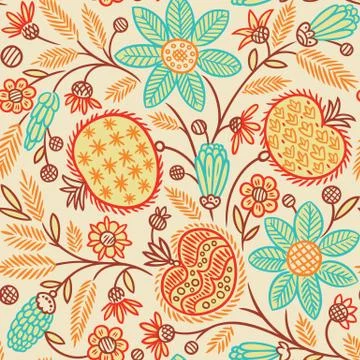 Seamless floral pattern 库存插图