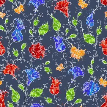Seamless floral pattern. Stock Illustration