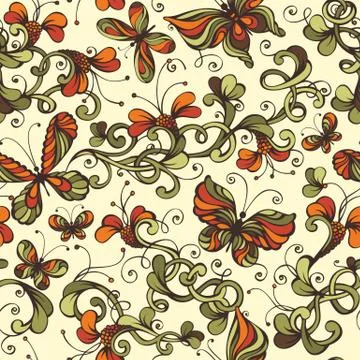 Seamless floral pattern. Stock Illustration