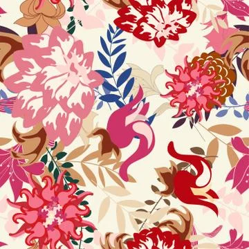 Seamless floral pattern Stockillustratie