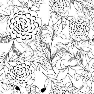 Seamless floral pattern Stock Illustration