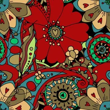 Seamless Floral Pattern Stock Illustration