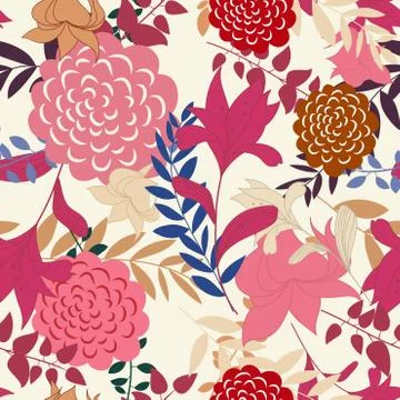 Seamless floral pattern Stockillustratie