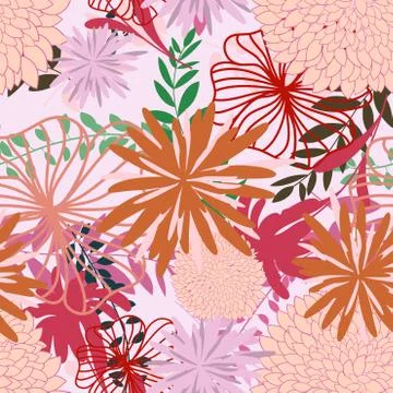 Seamless floral pattern Stock Illustration