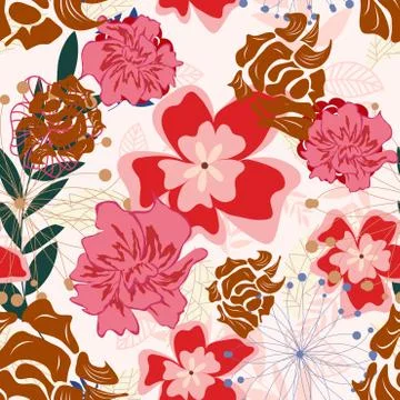 Seamless floral pattern Stockillustratie