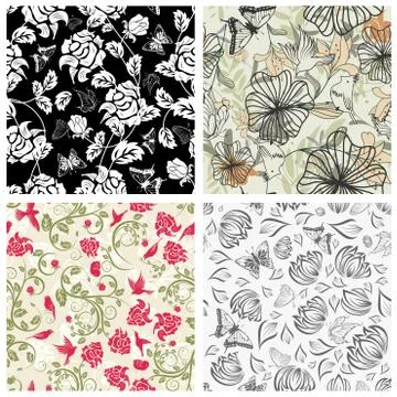 Seamless floral pattern Stockillustratie